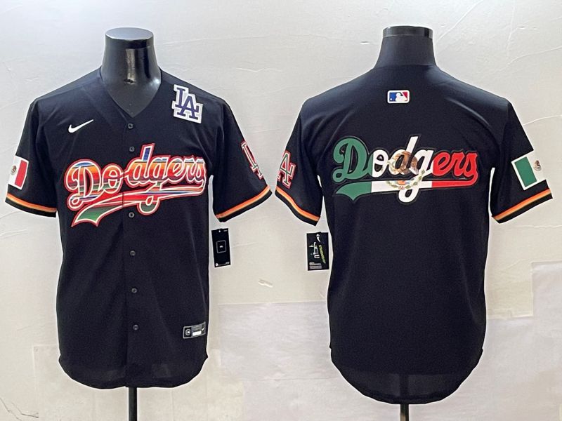 Men Los Angeles Dodgers Blank Black rainbow Nike 2025 MLB Jersey style 11->los angeles dodgers->MLB Jersey